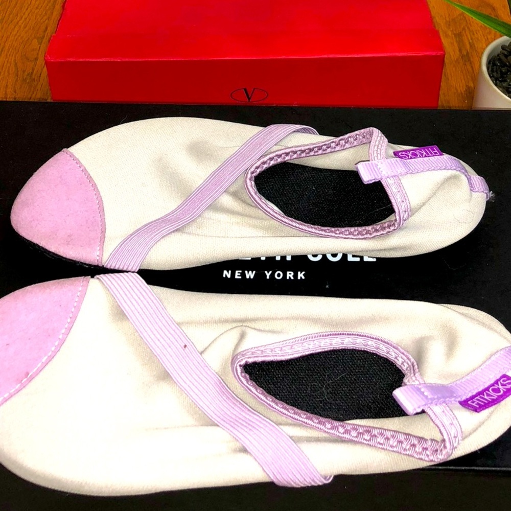 White and Pink Ballet Flats